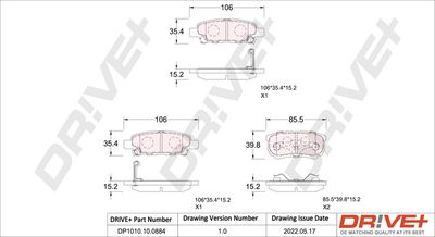 DP1010100884 Dr!ve+ Комплект тормозных колодок, дисковый тормоз