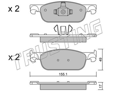 11090 TRUSTING Комплект тормозных колодок, дисковый тормоз
