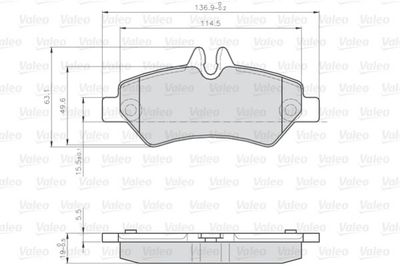 872190 VALEO Комплект тормозных колодок, дисковый тормоз