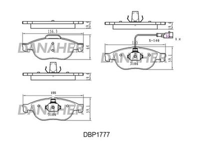 DBP1777 DANAHER Комплект тормозных колодок, дисковый тормоз