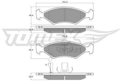 TX1029 TOMEX Brakes Комплект тормозных колодок, дисковый тормоз