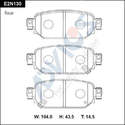 E2N130 ADVICS Комплект тормозных колодок, дисковый тормоз