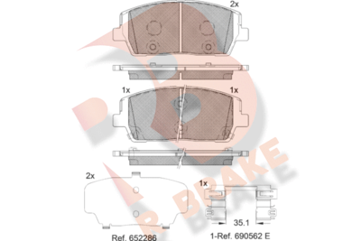 RB2378 R BRAKE Комплект тормозных колодок, дисковый тормоз