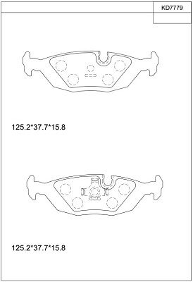 KD7779 ASIMCO Комплект тормозных колодок, дисковый тормоз