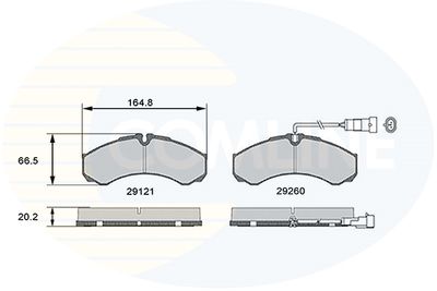 CBP16031 COMLINE Комплект тормозных колодок, дисковый тормоз