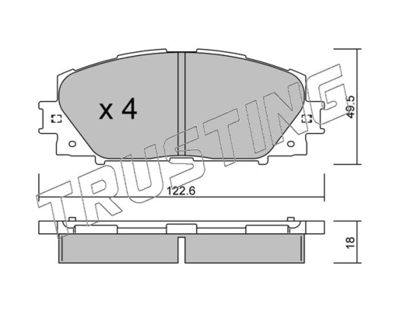 7610 TRUSTING Комплект тормозных колодок, дисковый тормоз