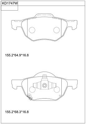 KD1747W ASIMCO Комплект тормозных колодок, дисковый тормоз