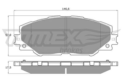 TX1541 TOMEX Brakes Комплект тормозных колодок, дисковый тормоз