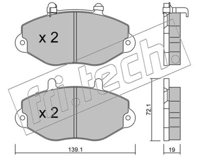 2021 fri.tech. Комплект тормозных колодок, дисковый тормоз
