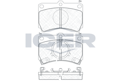 180611 ICER Комплект тормозных колодок, дисковый тормоз