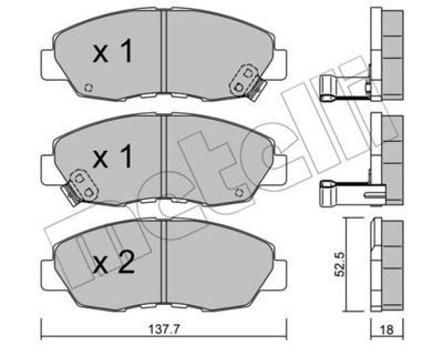 2203840 METELLI Комплект тормозных колодок, дисковый тормоз