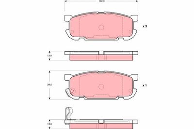 GDB3303 TRW Комплект тормозных колодок, дисковый тормоз