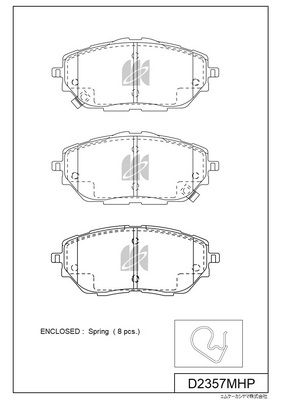D2357MHP MK Kashiyama Комплект тормозных колодок, дисковый тормоз