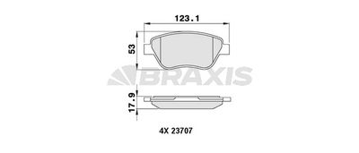 AA0246 BRAXIS Комплект тормозных колодок, дисковый тормоз