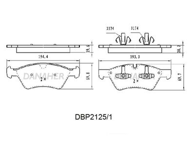 DBP21251 DANAHER Комплект тормозных колодок, дисковый тормоз