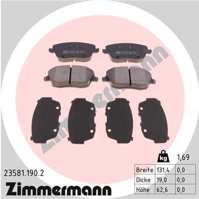 235811902 ZIMMERMANN Комплект тормозных колодок, дисковый тормоз