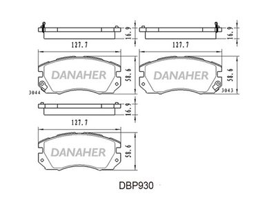 DBP930 DANAHER Комплект тормозных колодок, дисковый тормоз