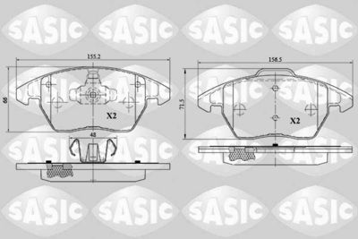 6210046 SASIC Комплект тормозных колодок, дисковый тормоз