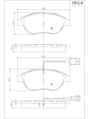 FBP4149 FI.BA Комплект тормозных колодок, дисковый тормоз