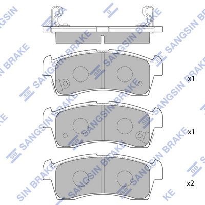 SP1666 Hi-Q Комплект тормозных колодок, дисковый тормоз