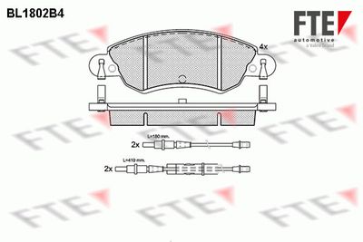 BL1802B4 FTE Комплект тормозных колодок, дисковый тормоз