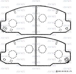 A1N100 ADVICS Комплект тормозных колодок, дисковый тормоз