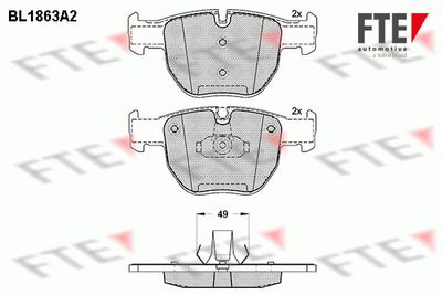BL1863A2 FTE Комплект тормозных колодок, дисковый тормоз