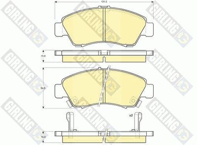 6111649 GIRLING Комплект тормозных колодок, дисковый тормоз
