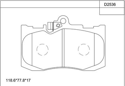 KD2536 ASIMCO Комплект тормозных колодок, дисковый тормоз