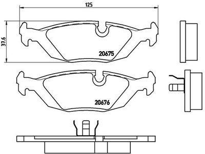 P06009 BREMBO Комплект тормозных колодок, дисковый тормоз