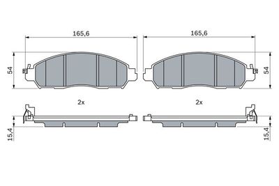 0986424973 BOSCH Комплект тормозных колодок, дисковый тормоз