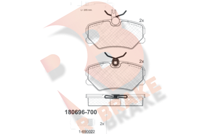 RB0696700 R BRAKE Комплект тормозных колодок, дисковый тормоз