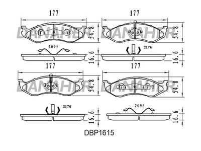 DBP1615 DANAHER Комплект тормозных колодок, дисковый тормоз