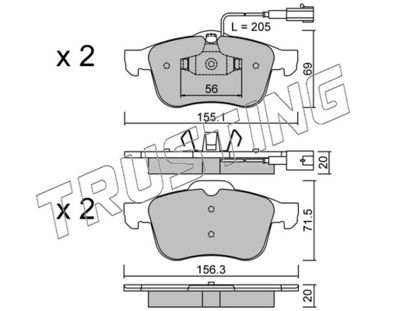 7190 TRUSTING Комплект тормозных колодок, дисковый тормоз