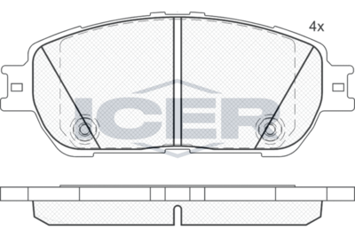 181690200 ICER Комплект тормозных колодок, дисковый тормоз