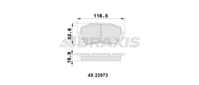 AB0006 BRAXIS Комплект тормозных колодок, дисковый тормоз