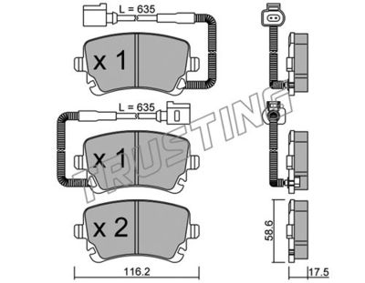 5701 TRUSTING Комплект тормозных колодок, дисковый тормоз