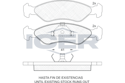 140740 ICER Комплект тормозных колодок, дисковый тормоз