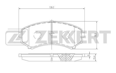 BS1140 ZEKKERT Комплект тормозных колодок, дисковый тормоз