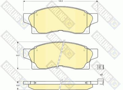 6108779 GIRLING Комплект тормозных колодок, дисковый тормоз