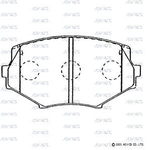 SN285P ADVICS Комплект тормозных колодок, дисковый тормоз