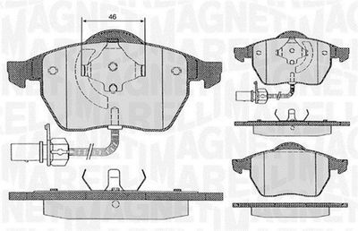 363916060261 MAGNETI MARELLI Комплект тормозных колодок, дисковый тормоз