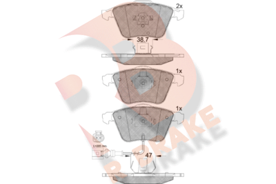 RB1653 R BRAKE Комплект тормозных колодок, дисковый тормоз