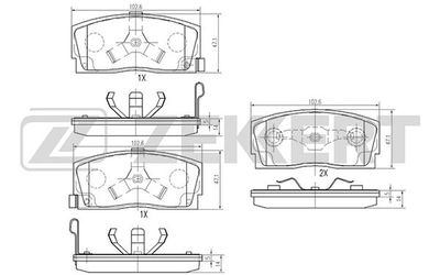 BS1868 ZEKKERT Комплект тормозных колодок, дисковый тормоз