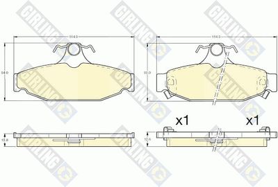 6140891 GIRLING Комплект тормозных колодок, дисковый тормоз