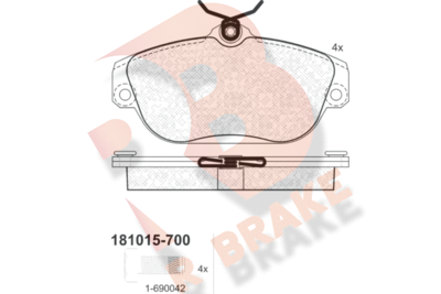 RB1015700 R BRAKE Комплект тормозных колодок, дисковый тормоз