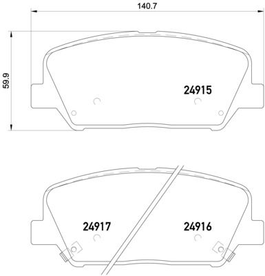 P30065 BREMBO Комплект тормозных колодок, дисковый тормоз