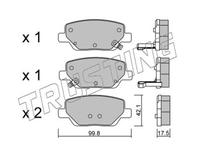 11040 TRUSTING Комплект тормозных колодок, дисковый тормоз