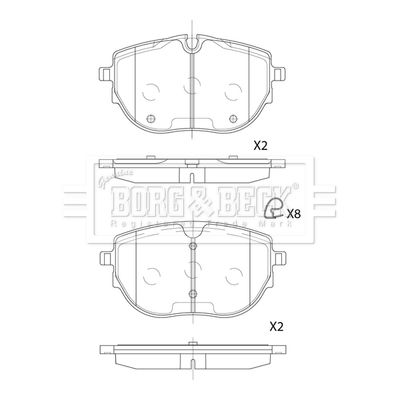 BBP2881 BORG & BECK Комплект тормозных колодок, дисковый тормоз