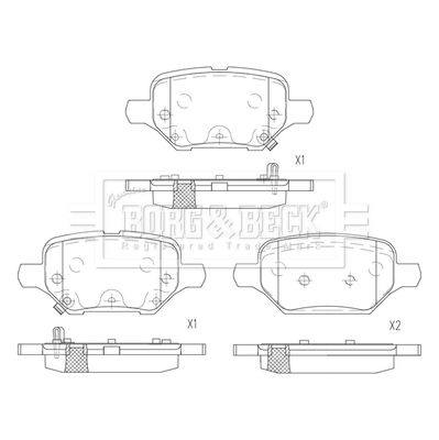 BBP2838 BORG & BECK Комплект тормозных колодок, дисковый тормоз